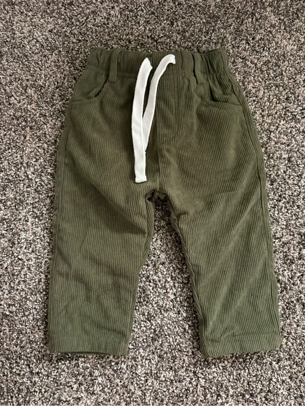 Little Bipsy Kids Olive Green Corduroy Jogger Pants
